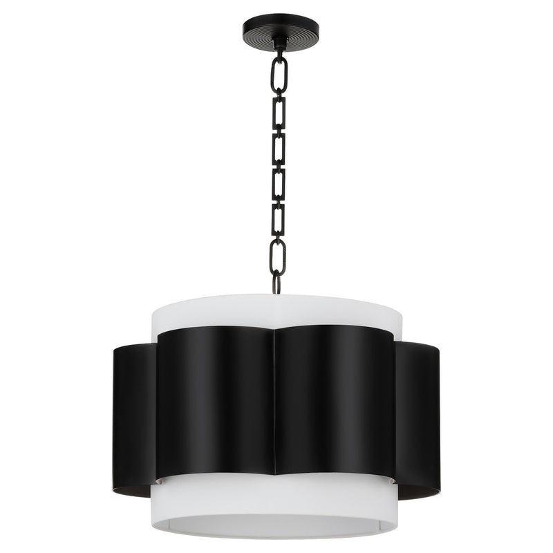 Quorum 8229-4-59 Four Light Pendant, Matte Black