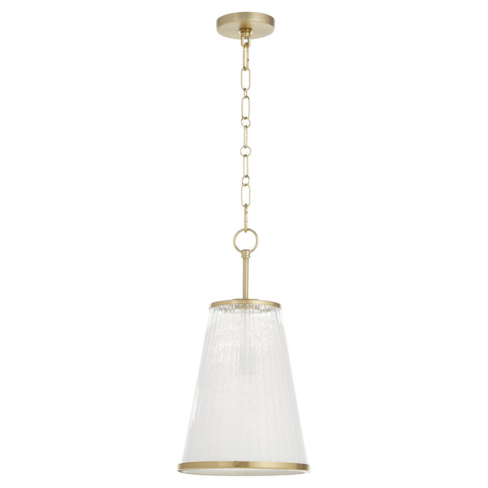 Quorum 8238-11-80 One Light Pendant, Aged Brass