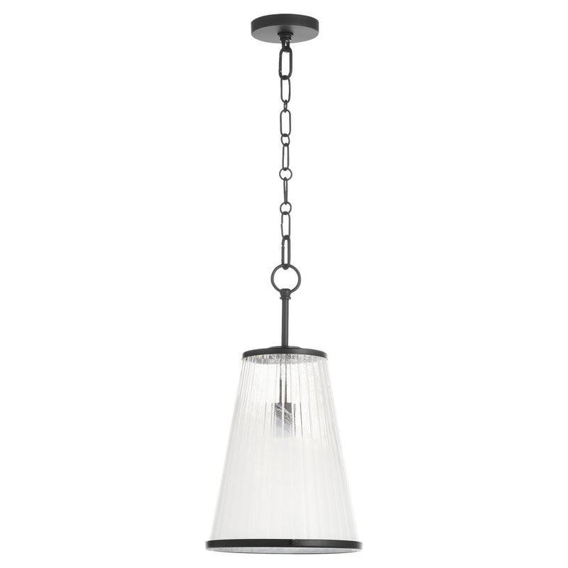 Quorum 8238-13-59 One Light Pendant, Matte Black