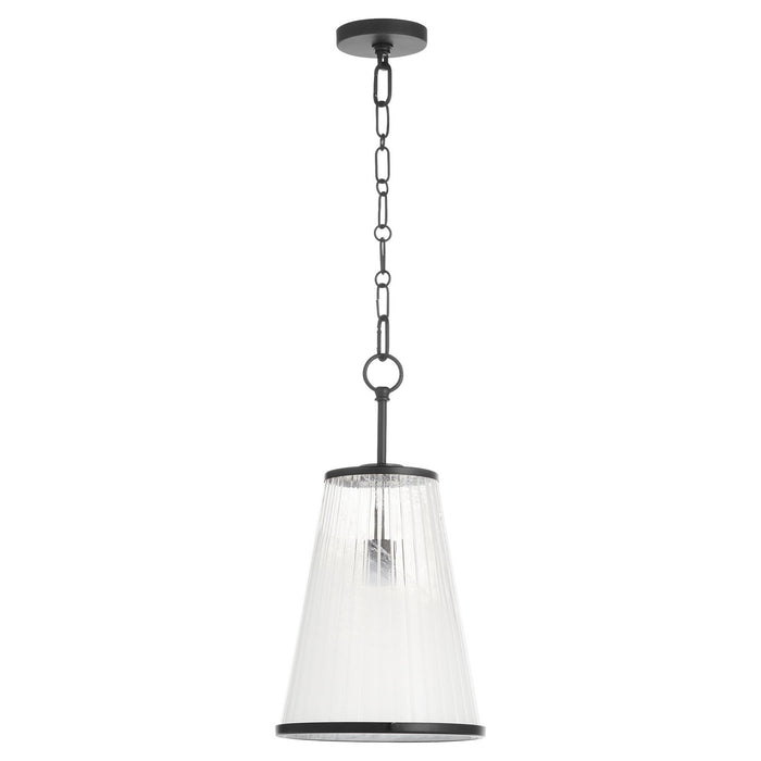 Quorum 8238-13-59 One Light Pendant, Matte Black