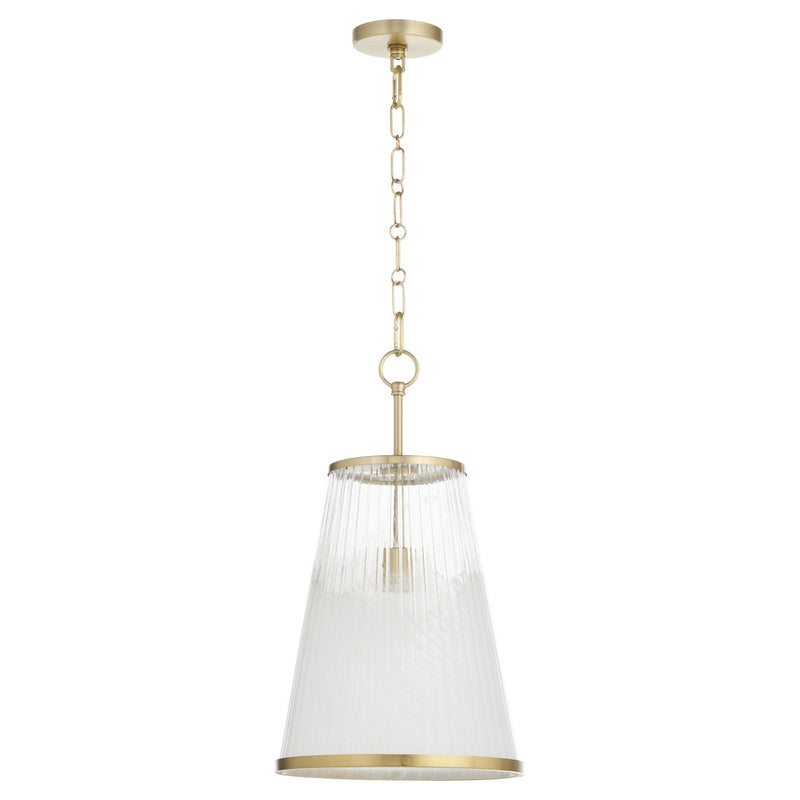 Quorum 8238-13-80 One Light Pendant, Aged Brass