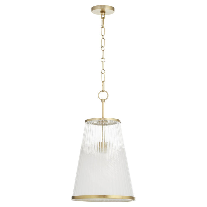 Quorum 8238-13-80 One Light Pendant, Aged Brass