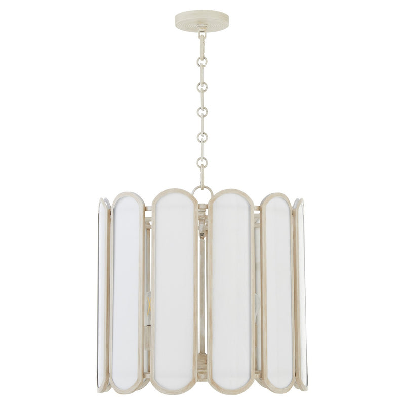 Quorum 824-4-52 Four Light Pendant, Washed Oak