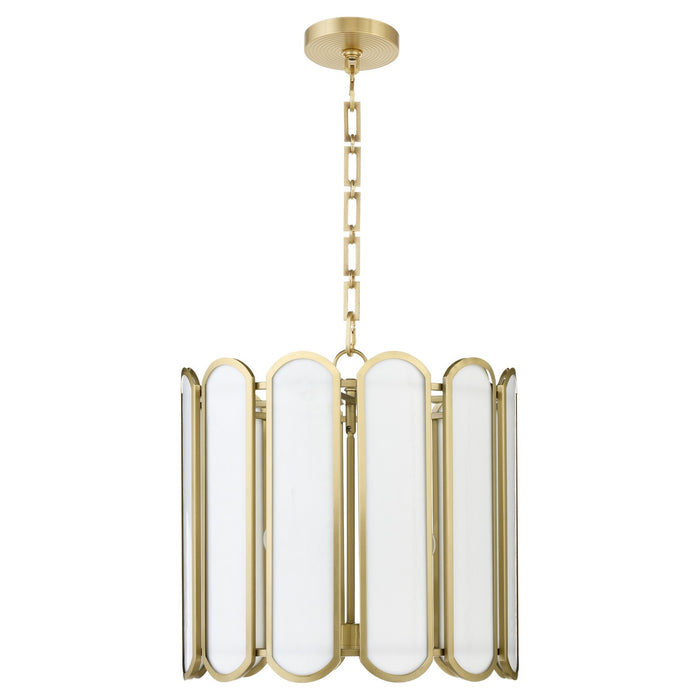 Quorum 824-4-80 Four Light Pendant, Aged Brass