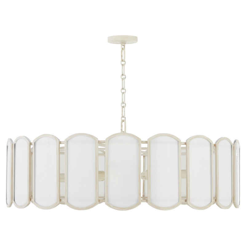 Quorum 824-8-52 Eight Light Pendant, Washed Oak