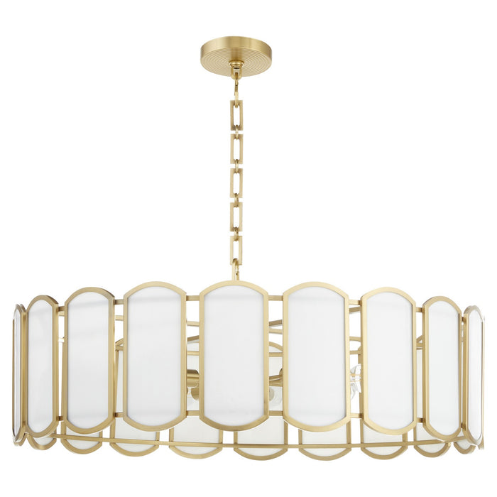 Quorum 824-8-80 Eight Light Pendant, Aged Brass