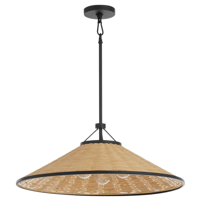 Quorum 830-3-59 Three Light Pendant, Matte Black