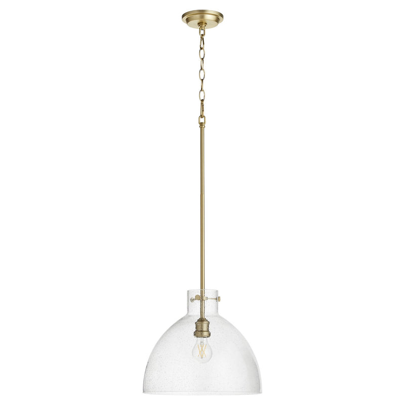 Quorum 8832-80 One Light Pendant, Aged Brass