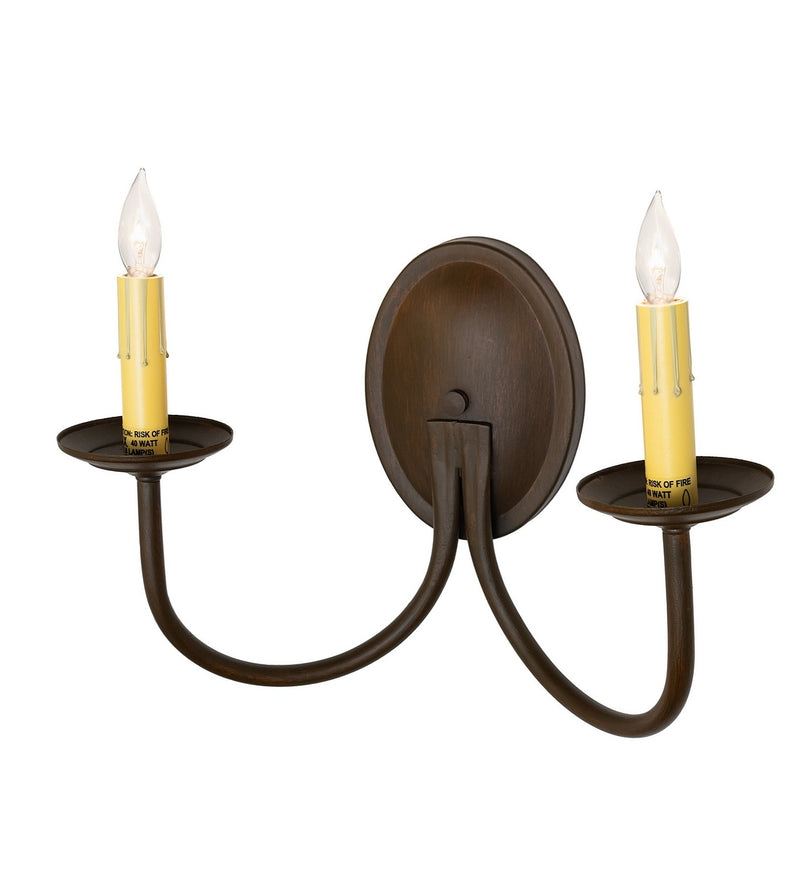 Meyda Tiffany 118552 Two Light Wall Sconce, Rustic Iron
