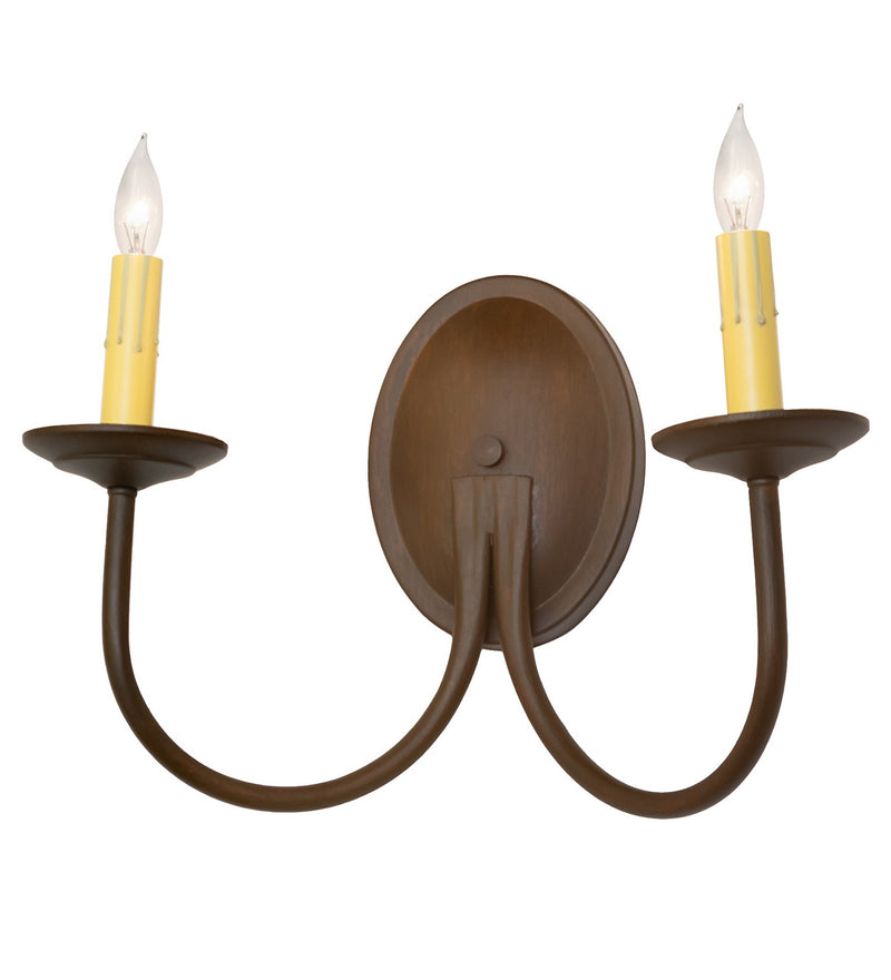 Meyda Tiffany 118552 Two Light Wall Sconce, Rustic Iron