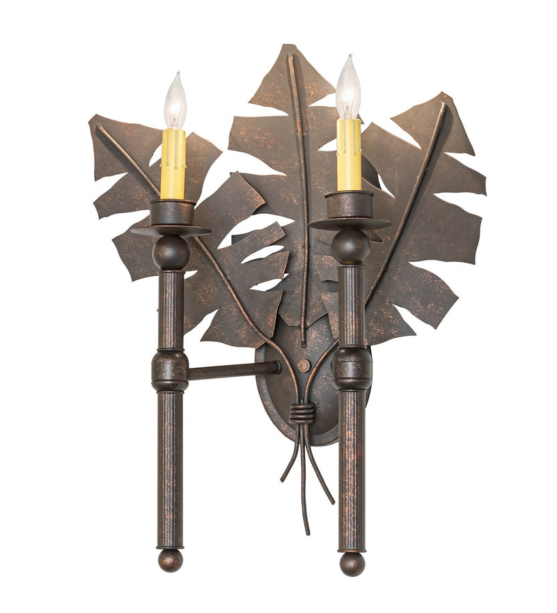 Meyda Tiffany 120221 Two Light Wall Sconce, Gilded Tobacco