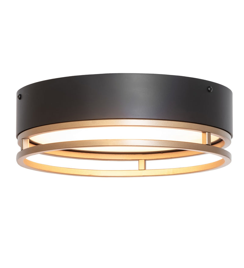 Meyda Tiffany 235253 LED Flushmount, Matte Black & Gold Metallic