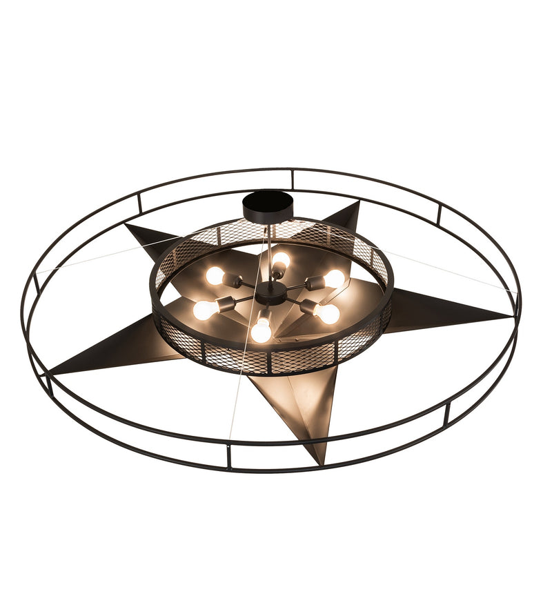 Meyda Tiffany 249900 Six Light Semi-Flushmount, Solar Black