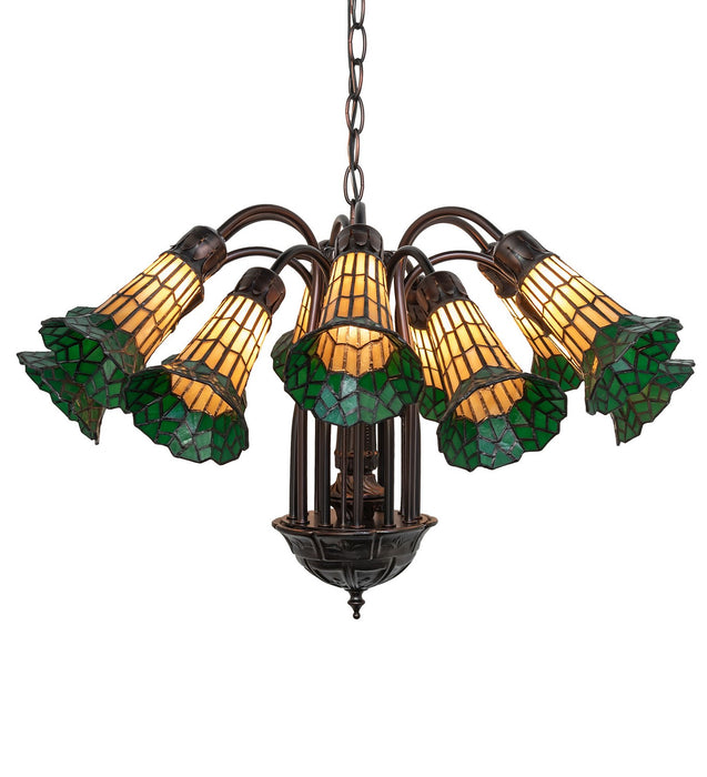 Meyda Tiffany 251604 12 Light Chandelier, Mahogany Bronze