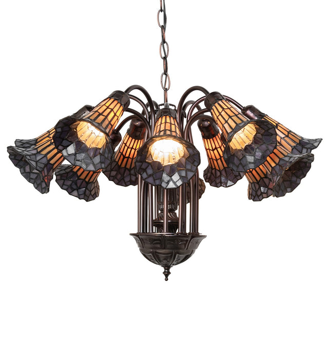 Meyda Tiffany 251605 12 Light Chandelier, Mahogany Bronze