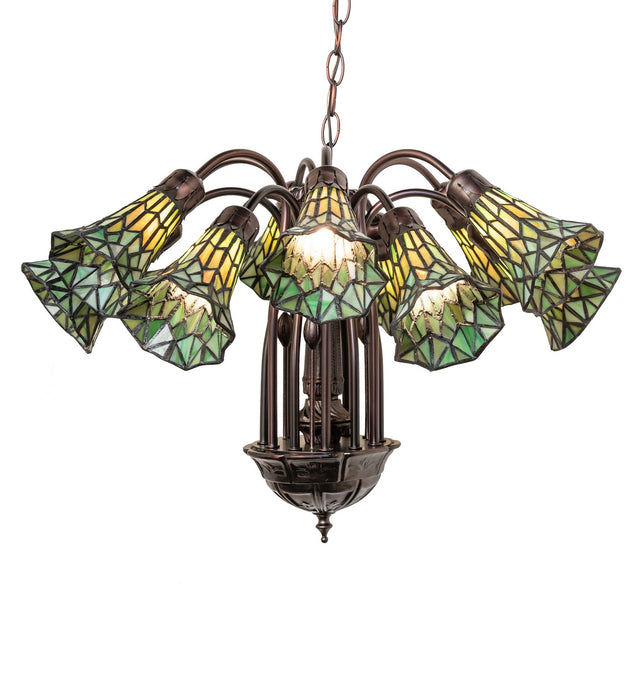 Meyda Tiffany 251606 12 Light Chandelier, Mahogany Bronze