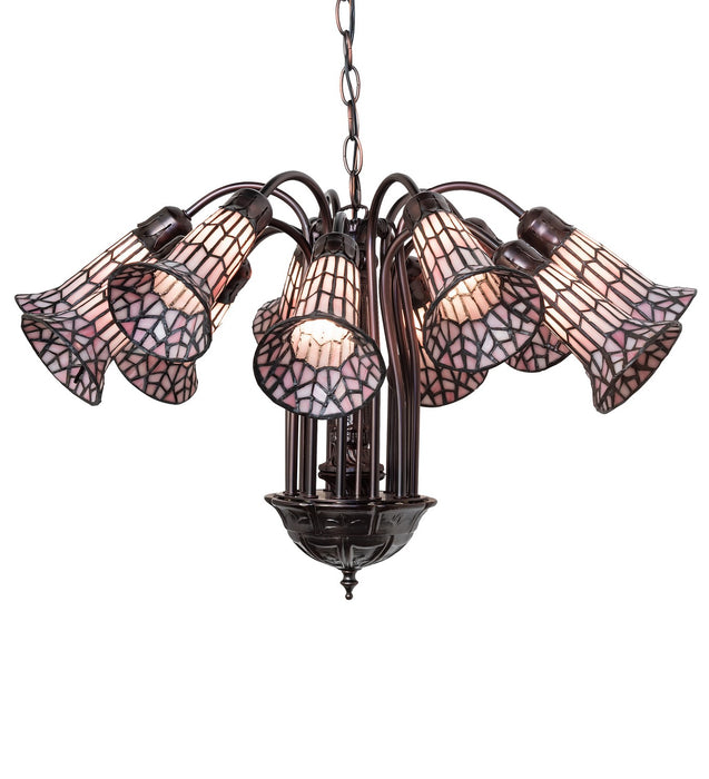 Meyda Tiffany 251607 12 Light Chandelier, Mahogany Bronze