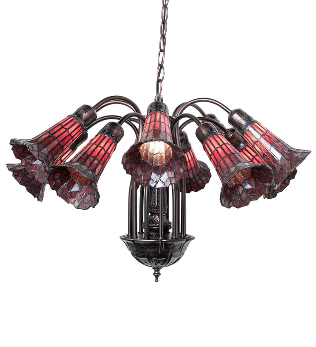 Meyda Tiffany 251609 12 Light Chandelier, Mahogany Bronze