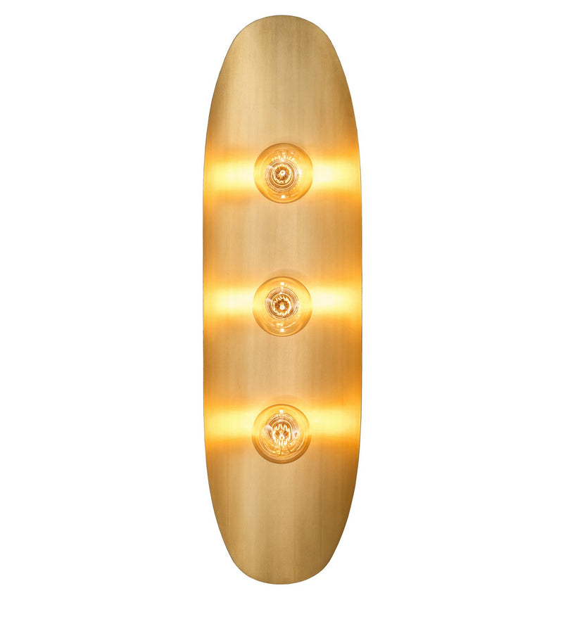 Meyda Tiffany 253407 Three Light Wall Sconce, Brushed Brass/Craftsman Brown