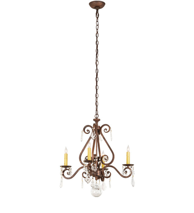 Meyda Tiffany 257372 Four Light Chandelier, Antique Rust