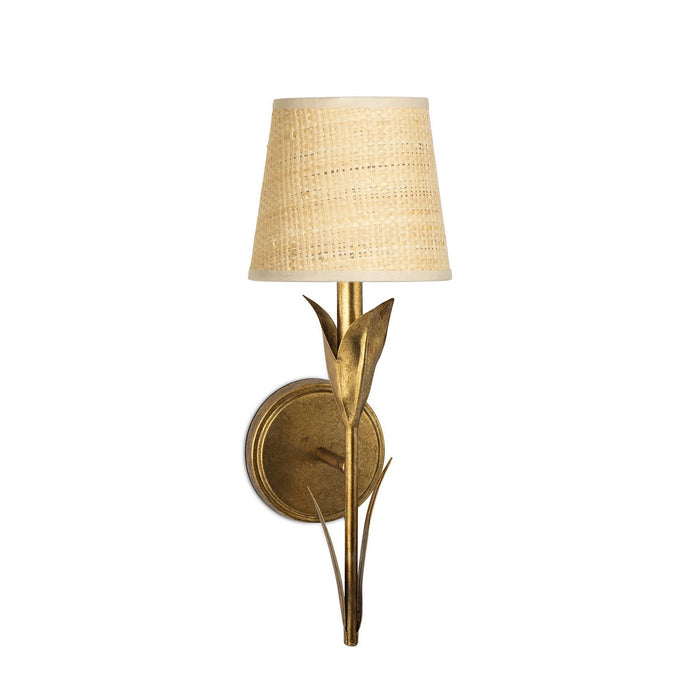 Regina Andrew 15-1218GLD-RAT One Light Wall Sconce, Antique Gold Leaf