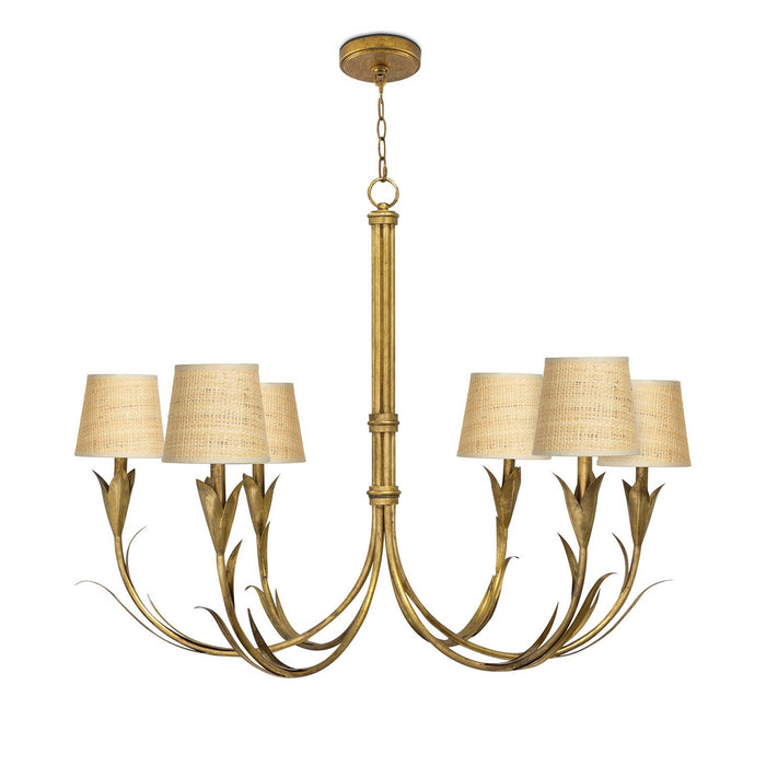 Regina Andrew 16-1416GLD-RAT Six Light Chandelier, Antique Gold Leaf