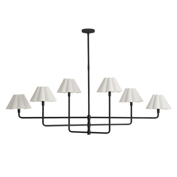 Regina Andrew 16-1454BB-WT Six Light Chandelier, Blackened Brass