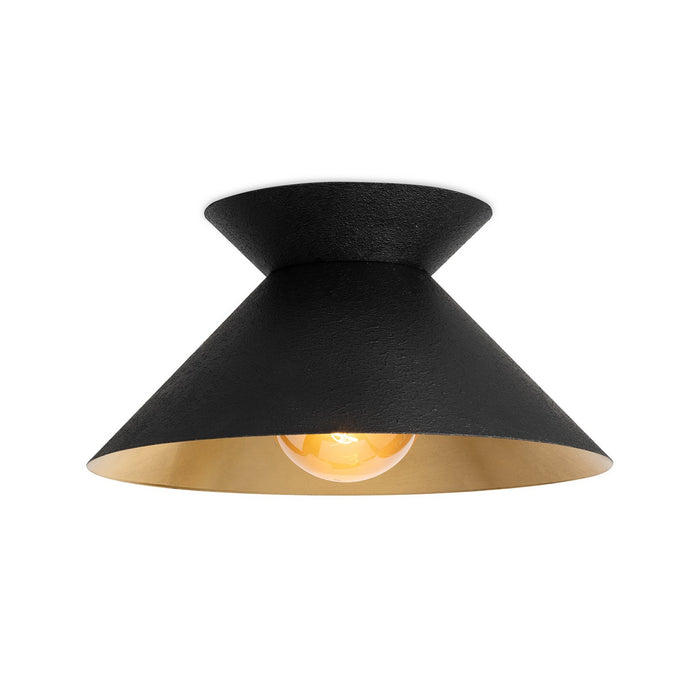 Regina Andrew 16-1466BLK One Light Flush Mount, Blackened Steel
