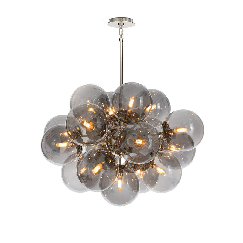 Regina Andrew 16-1474PN-SMK 17 Light Chandelier, Polished Nickel