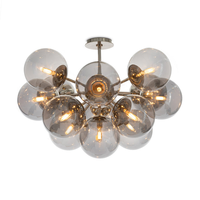 Regina Andrew 16-1475PN-SMK 13 Light Flush Mount, Polished Nickel