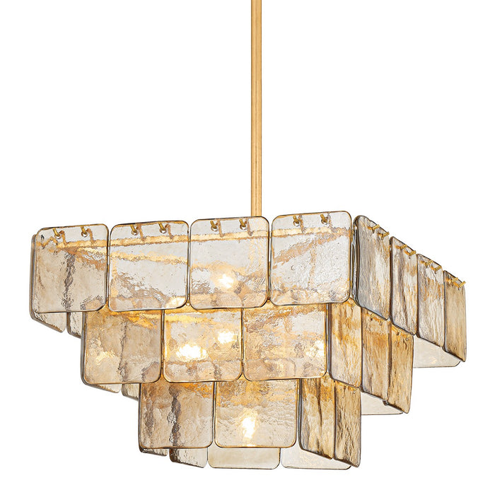 Corbett Lighting 449-24-VGL Nine Light Chandelier, Vintage Gold Leaf