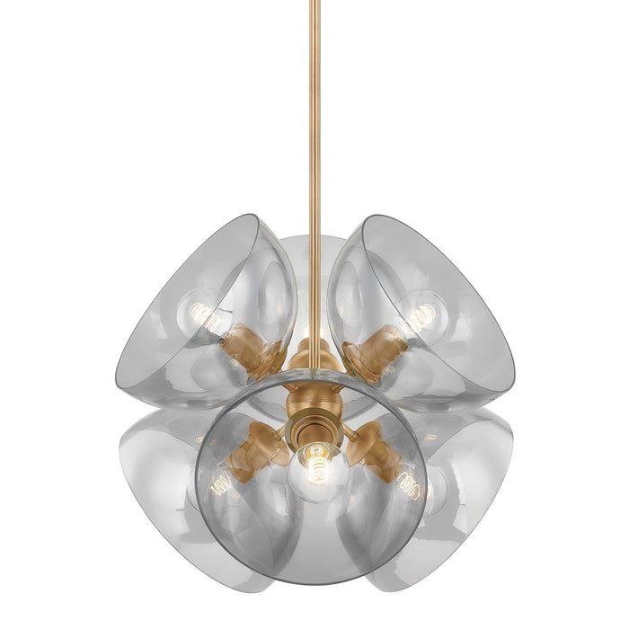 Troy Lighting F1522-PBR Six Light Pendant, Patina Brass
