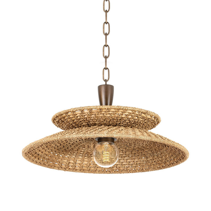 Troy Lighting F1820-BRL One Light Pendant, Bronze Leaf