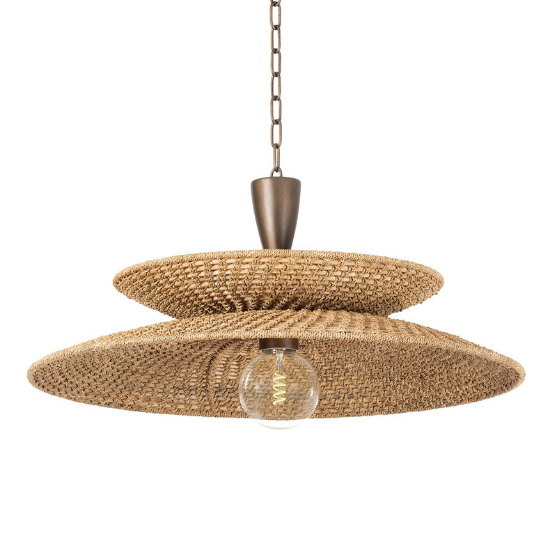 Troy Lighting F1830-BRL One Light Pendant, Bronze Leaf