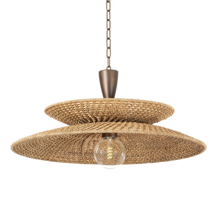 Troy Lighting F1830-BRL One Light Pendant, Bronze Leaf