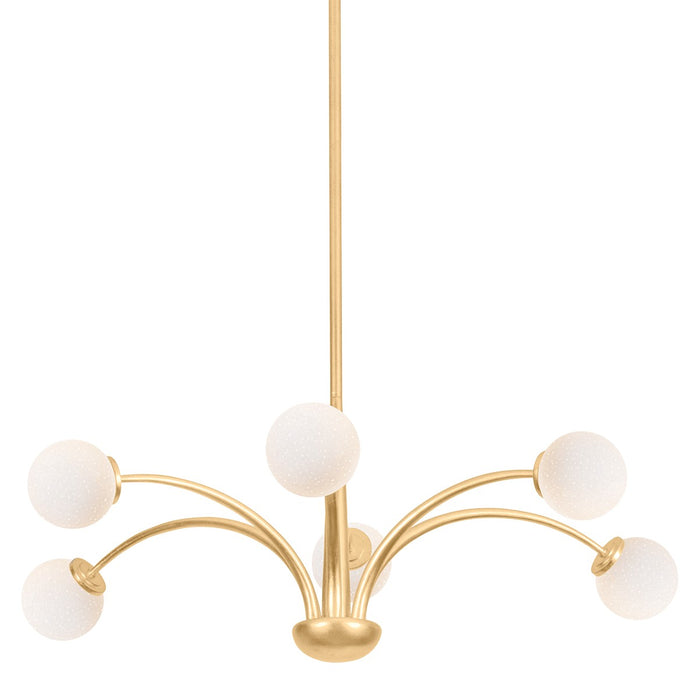 Troy Lighting F2639-VGL Six Light Chandelier, Vintage Gold Leaf