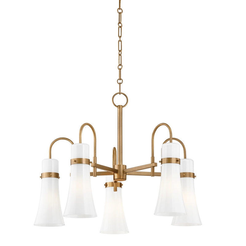 Troy Lighting F3427-PBR Five Light Chandelier, Patina Brass