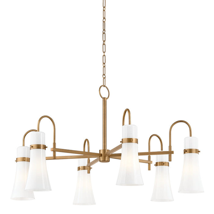 Troy Lighting F3430-PBR Six Light Chandelier, Patina Brass