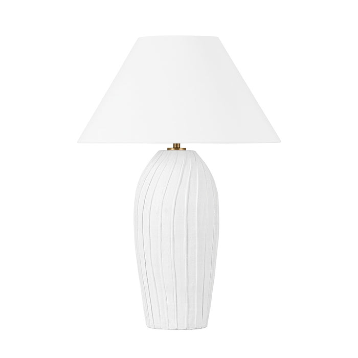 Troy Lighting PTL2231-PBR/CLW One Light Table Lamp, Patina Brass/Ceramic Loft White