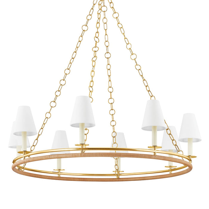 Hudson Valley 4408-AGB Eight Light Chandelier, Aged Brass