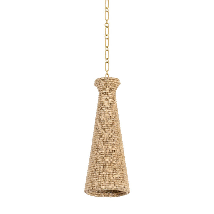 Hudson Valley 5008-VGL One Light Pendant, Vintage Gold Leaf