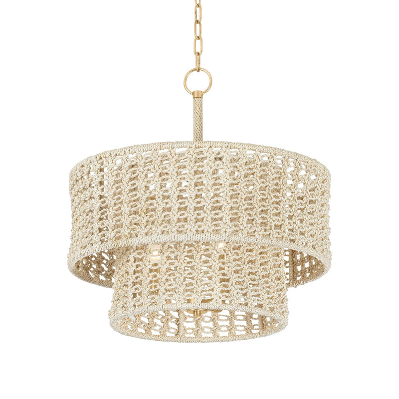 Hudson Valley 5822-VGL Three Light Pendant, Vintage Gold Leaf