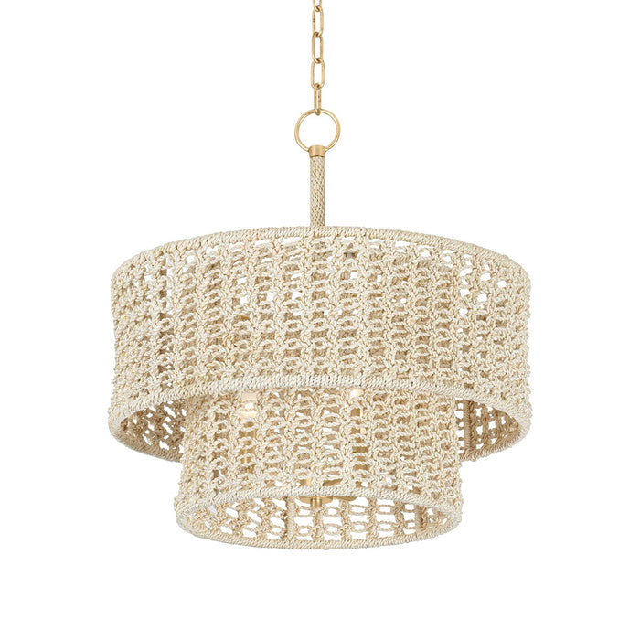 Hudson Valley 5822-VGL Three Light Pendant, Vintage Gold Leaf