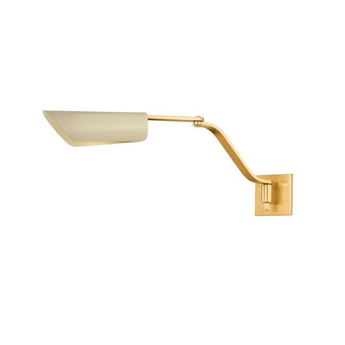 Hudson Valley 6810-AGB/SSD One Light Wall Sconce, Aged Brass/ Soft Sand