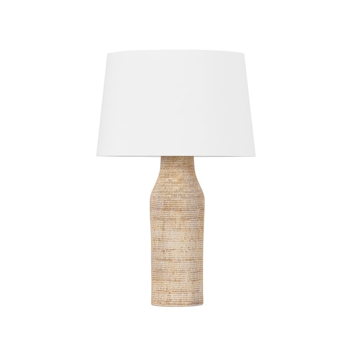 Hudson Valley L1529-AGB/CBW One Light Table Lamp, Aged Brass/Ceramic Basketweave