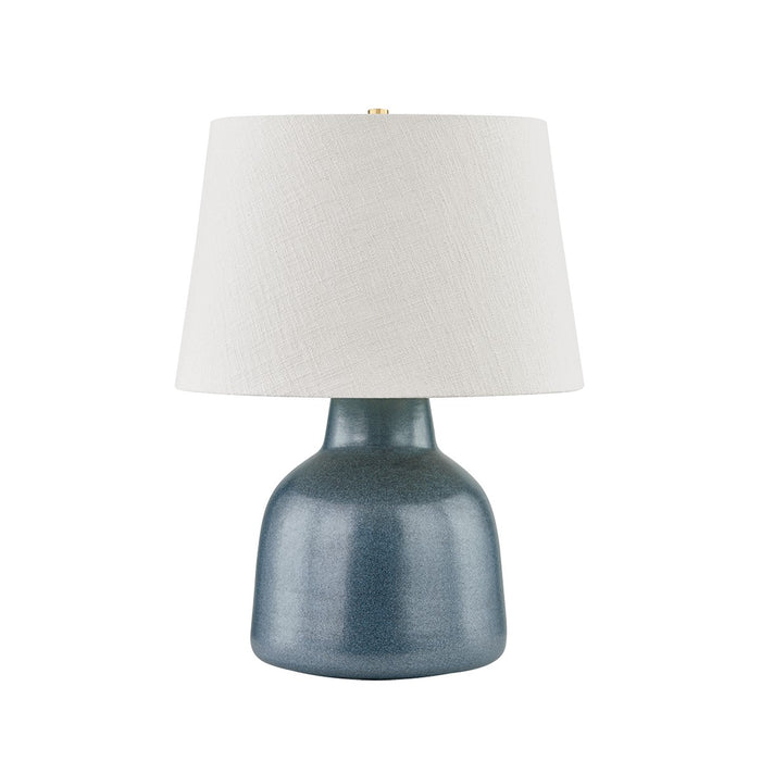 Hudson Valley L6027-AGB/C08 One Light Table Lamp, Aged Brass/Ceramic Textured Navy
