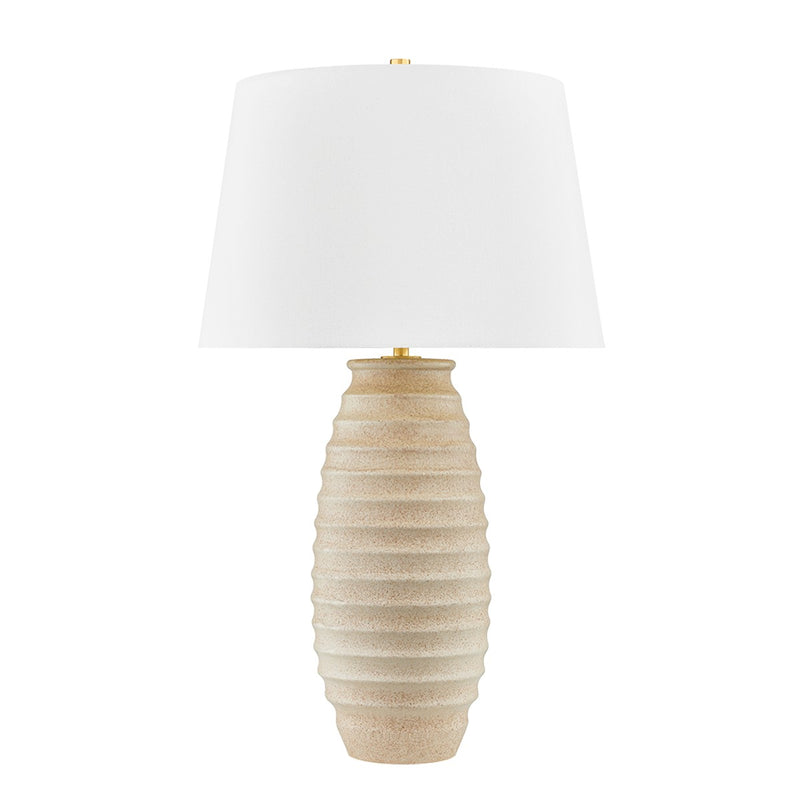 Hudson Valley L6532-AGB/C06 One Light Table Lamp, Aged Brass/Ceramic Textured Fawn