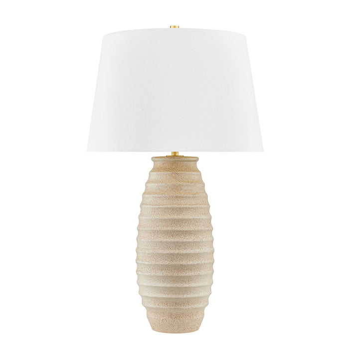Hudson Valley L6532-AGB/C06 One Light Table Lamp, Aged Brass/Ceramic Textured Fawn