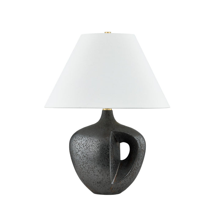 Hudson Valley L7124-AGB/C07 One Light Table Lamp, Aged Brass/Ceramic Reactive Bronze