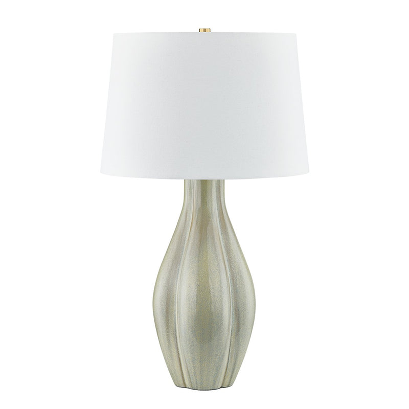 Hudson Valley L7231-AGB/C02 One Light Table Lamp, Aged Brass/Ceramic Coastal Green